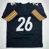imageFacsimile Autographed LeVeon LeVeon Bell Pittsburgh Black Reprint Laser Auto Football Jersey Size Mens XL