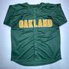 imageFacsimile Autographed Mark McGwire Oakland Green Reprint Laser Auto Baseball Jersey Size Mens XL