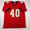 imageFacsimile Autographed Mike Alstott Tampa Bay Red Reprint Laser Auto Football Jersey Size Mens XL