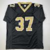 imageFacsimile Autographed Steve Gleason New Orleans Black Reprint Laser Auto Football Jersey Size Mens XL