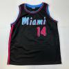 imageFacsimile Autographed Tyler Herro Miami Black Vice City Reprint Laser Auto Basketball Jersey Size Mens XL