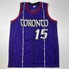 imageFacsimile Autographed Vince Carter Toronto Purple Reprint Laser Auto Basketball Jersey Size Mens XL