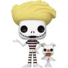 imageTim Burton Jack Skellington with Buddy Zero Beach 1470 Facsimile Signed Reprint Laser Autographed Funko POP Movies NBC Nightmare Before Christmas Figurine with Protector Case