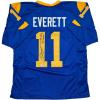 imageAutographedSigned Jim Everett 2x Passing TD Leader Los Angeles LA Blue Football Jersey Beckett BAS COA