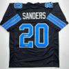 imageFacsimile Autographed Barry Sanders Detroit Black Reprint Laser Auto Football Jersey Size Mens XL