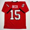 imageFacsimile Autographed Carson Beck Georgia Red Reprint Laser Auto College Football Jersey Size Mens XL
