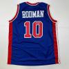 imageFacsimile Autographed Dennis Rodman Detroit Blue Reprint Laser Auto Basketball Jersey Size Mens XL