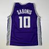 imageFacsimile Autographed Domantas Sabonis Sacramento Purple Reprint Laser Auto Basketball Jersey Size Mens XL