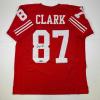 imageFacsimile Autographed Dwight Clark San Francisco Red Reprint Laser Auto Football Jersey Size Mens XL