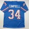 imageFacsimile Autographed Earl Campbell Houston Blue Reprint Laser Auto Football Jersey Size Mens XL