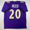 imageFacsimile Autographed Ed Reed Baltimore Purple Reprint Laser Auto Football Jersey Size Mens XL