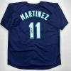 imageFacsimile Autographed Edgar Martinez Seattle Blue Reprint Laser Auto Baseball Jersey Size Mens XL