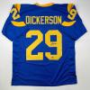 imageFacsimile Autographed Eric Dickerson Los Angeles LA Royal Blue Retro Reprint Laser Auto Football Jersey Size Mens XL