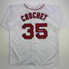 imageFacsimile Autographed Garrett Crochet Boston White Reprint Laser Auto Baseball Jersey Size Mens XL