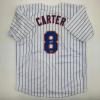 imageFacsimile Autographed Gary Carter New York Pinstripe Reprint Laser Auto Baseball Jersey Size Mens XL