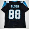 imageFacsimile Autographed Greg Olsen Carolina Black Reprint Laser Auto Football Jersey Size Mens XL