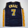 imageFacsimile Autographed Jermaine ONeal Indiana Blue Pinstripe Reprint Laser Auto Basketball Jersey Size Mens XL