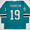 imageFacsimile Autographed Joe Thornton San Jose Teal Reprint Laser Auto Hockey Jersey Size Mens XL