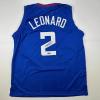 imageFacsimile Autographed Kawhi Leonard Los Angeles LA Blue Reprint Laser Auto Basketball Jersey Size Mens XL
