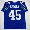 imageFacsimile Autographed Kenny Easley Seattle Blue Reprint Laser Auto Football Jersey Size Mens XL