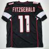 imageFacsimile Autographed Larry Fitzgerald Arizona Black Reprint Laser Auto Football Jersey Size Mens XL