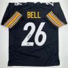 imageFacsimile Autographed LeVeon LeVeon Bell Pittsburgh Black Reprint Laser Auto Football Jersey Size Mens XL