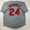imageFacsimile Autographed Manny Ramirez Boston Grey Reprint Laser Auto Baseball Jersey Size Mens XL