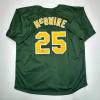 imageFacsimile Autographed Mark McGwire Oakland Green Reprint Laser Auto Baseball Jersey Size Mens XL