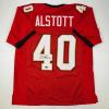 imageFacsimile Autographed Mike Alstott Tampa Bay Red Reprint Laser Auto Football Jersey Size Mens XL
