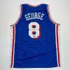 imageFacsimile Autographed Paul George Philadelphia Blue Reprint Laser Auto Basketball Jersey Size Mens XL