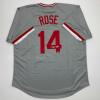 imageFacsimile Autographed Pete Rose Cincinnati Grey Reprint Laser Auto Baseball Jersey Size Mens XL