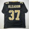 imageFacsimile Autographed Steve Gleason New Orleans Black Reprint Laser Auto Football Jersey Size Mens XL