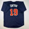 imageFacsimile Autographed Tony Gwynn San Diego Blue Reprint Laser Auto Baseball Jersey Size Mens XL