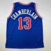 imageFacsimile Autographed Wilt Chamberlain Philadelphia Blue Reprint Laser Auto Basketball Jersey Size Mens XL