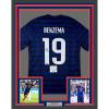 imageFramed AutographedSigned Karim Benzema 35x39 France French National Team Blue Soccer Jersey Beckett BAS COA