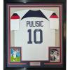 imageFramed Facsimile Autographed Christian Pulisic 35x39 United States USA White World Cup Reprint Laser Auto Soccer Jersey