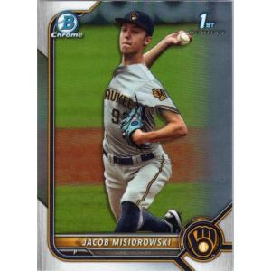 image2022 Topps Bowman Draft Jacob Misiorowski BDC132 Chrome Milwaukee Brewers Rookie RC Baseball Card