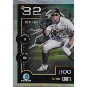 image2025 Topps Bowman Nick Kurtz BTP32 Scouts Top 100 Athletics Rookie RC Baseball Card