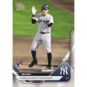 image2025 Topps Now Ben Rice 77 1st Career 4 Hit Game New York Yankees Rookie RC Baseball Card