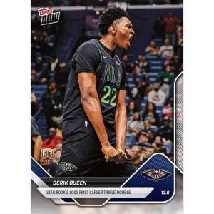 image2025 Topps Now Derik Queen 79 Star Rookie Logs First Career Triple Double New Orleans Pelicans Rookie RC Basketball Card
