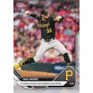 image2025 Topps Now Paul Skenes 763 4th Pitcher Since 1920 Age 23 or Younger With Sub 200 ERA Pittsburgh Pirates Baseball Card