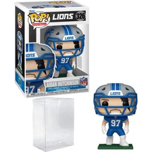 imageAidan Hutchinson 326 Funko POP Football Detroit Lions Figurine Bundle with HOFSM Protector Case