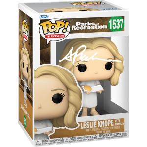 imageAmy Poehler Lesie Knope 1537 Facsimile Signed Reprint Laser Autographed Funko POP TV Parks And Recreation Figurine with Protector Case