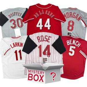 imageAutographedSigned Cincinnati Baseball Jersey Mystery Box with PSA JSA or Beckett COA