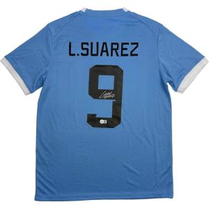 imageAutographedSigned Luis Suarez Uruguay Blue World Cup Soccer Futbol Jersey Beckett BAS COA