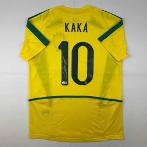 imageAutographedSigned Ricardo Kaka Brazil Yellow Soccer Futbol Jersey Beckett BAS COA