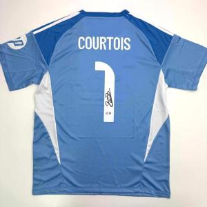 imageAutographedSigned Thibaut Courtois Real Madrid Blue Soccer Jersey Beckett BAS COA