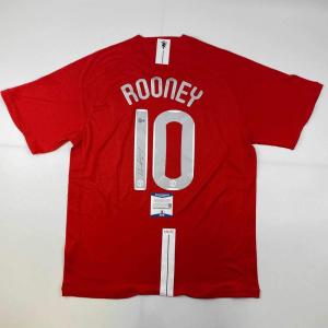 imageAutographedSigned Wayne Rooney Manchester United Red 2008 Champions League Final Soccer Jersey Beckett BAS COA