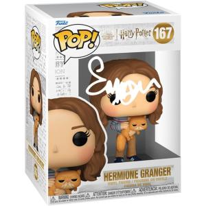 imageEmma Watson Hermione Granger 167 with Crookshanks Harry Potter Facsimile Signed Reprint Laser Autographed Funko POP Movies Figurine with Protector Case