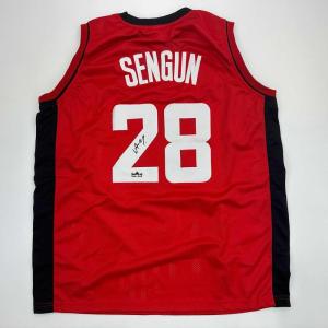 imageFacsimile Autographed Alperen Sengun Houston Red Reprint Laser Auto Basketball Jersey Size Mens XL